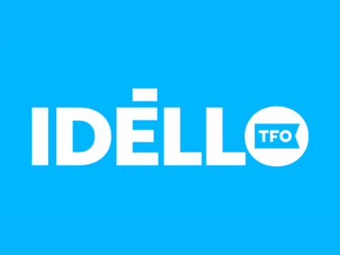 Blue background with logo name of IDÉLLO